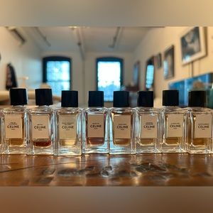 8 Celine miniature perfume/ colognes - 7 x full 1 x almost empty